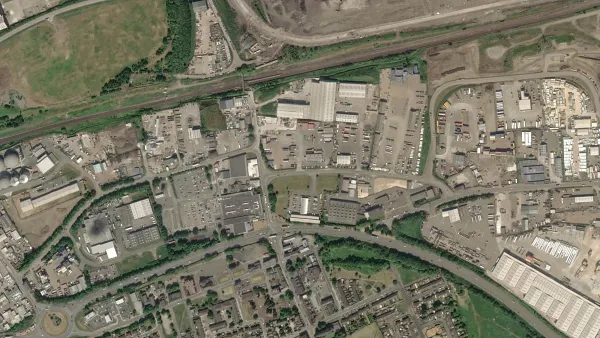 Truck parking lot Les Woolston Haulage Ltd. in Middlesbrough