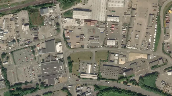 Truck parking lot Les Woolston Haulage Ltd. in Middlesbrough