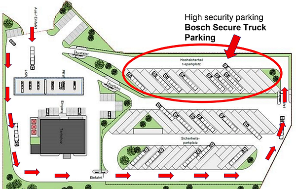 Area di parcheggio per autocarri Tank & Rast Pilsting