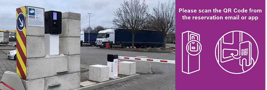 Tehergépkocsik parkolója Shell Autohof in Braunschweig
