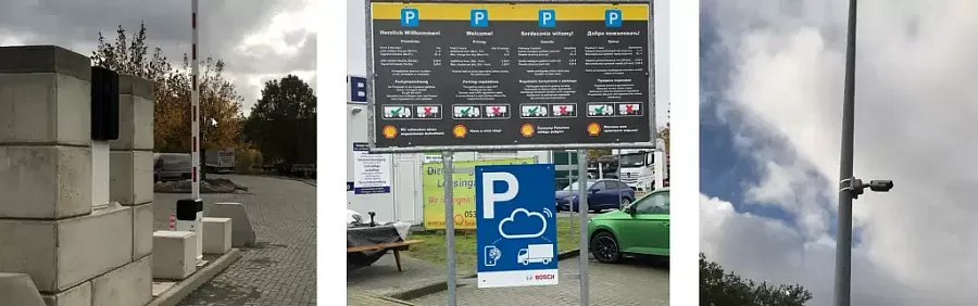 Tehergépkocsik parkolója Shell Autohof in Braunschweig