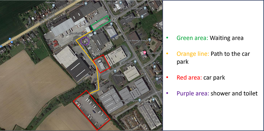 Area di parcheggio per autocarri Van Mieghem Saintes Tubize