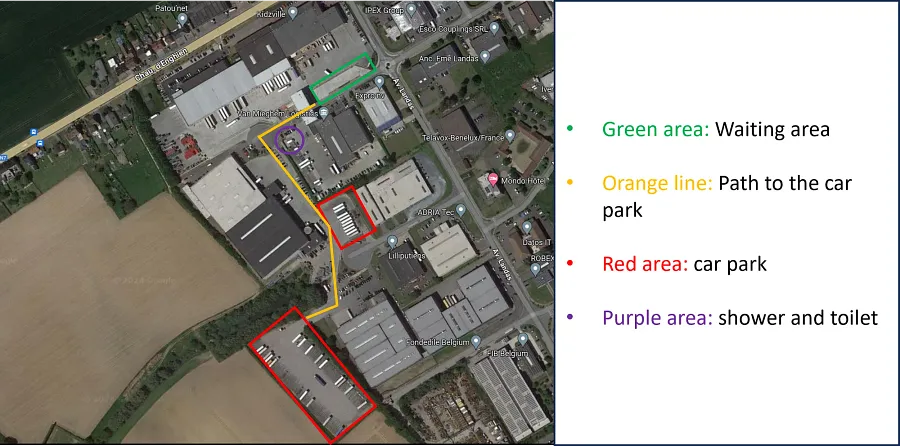 Truck parking lot Van Mieghem Saintes in Tubize