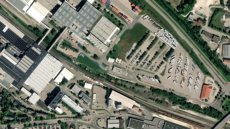 Truck parking lot BSH Hausgeräte GmbH in Giengen an der Brenz