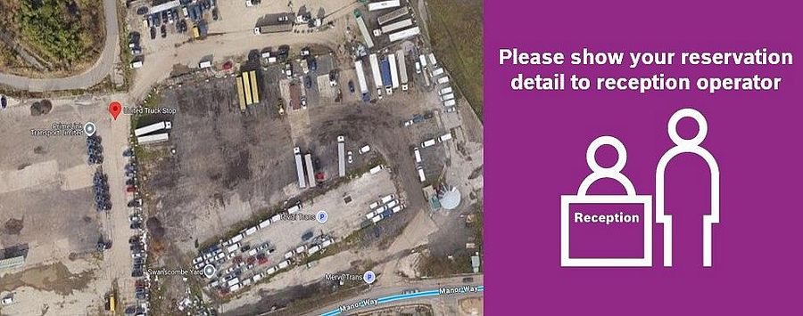Truck parking lot EU Truckstop Ltd. in Swanscombe