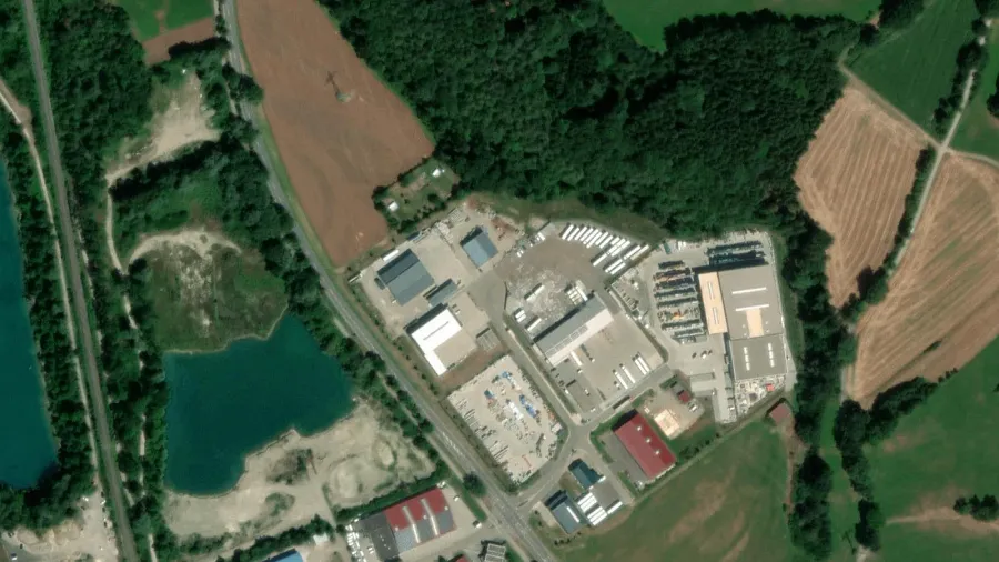 Truck parking lot Stadler Spedition in Kellmünz an der Iller