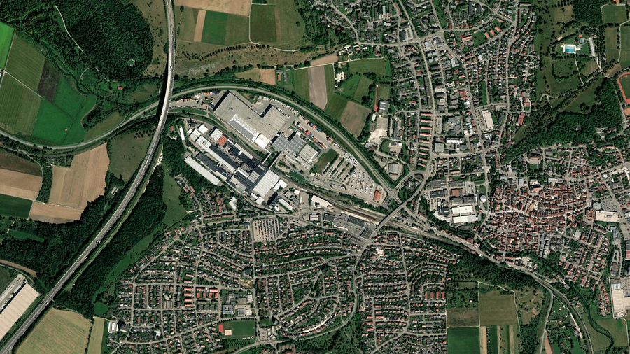 Truck parking lot BSH Hausgeräte GmbH in Giengen an der Brenz