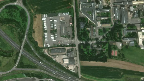 Truck parking lot XPO Sémecourt in Maizières-lès-Metz