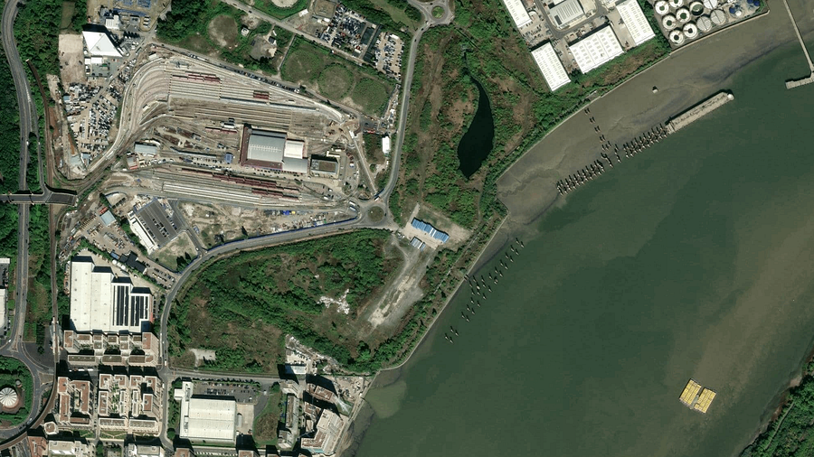 Truck parking lot Beckton in London