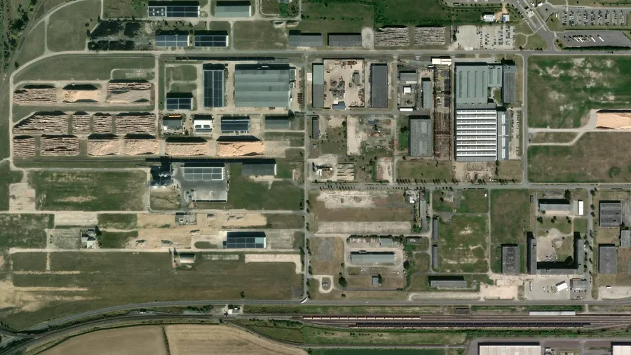 Truck parking lot Betonmischanlage in Arneburg