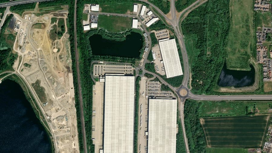 Area di parcheggio per autocarri in Peterborough