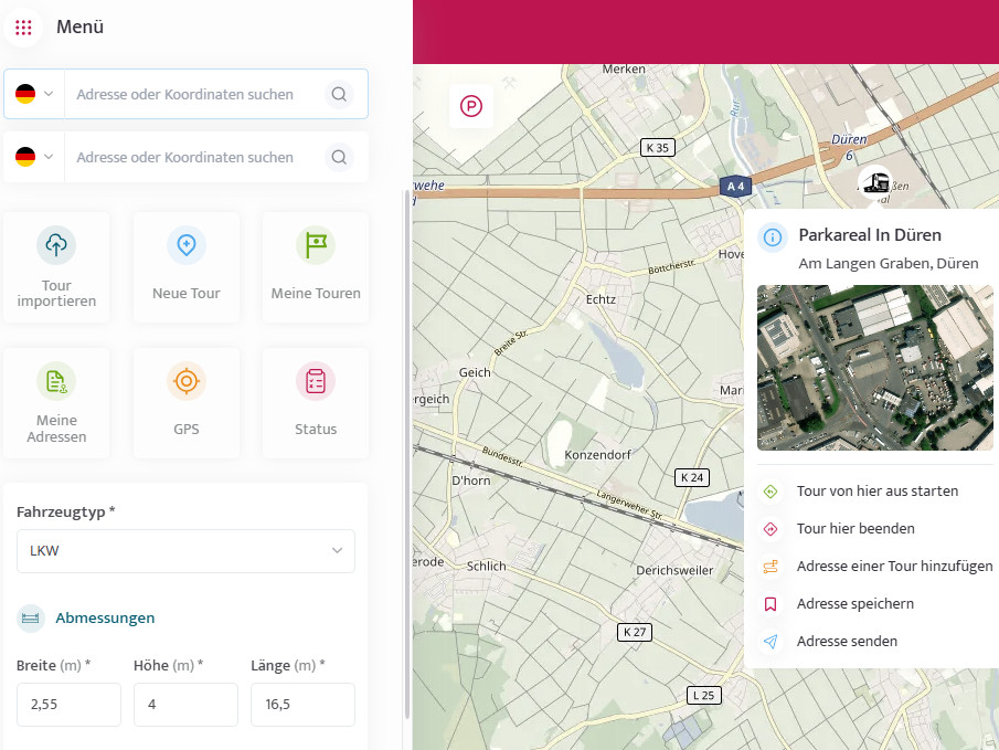 Happy Trucker Integration MapTrip Maps