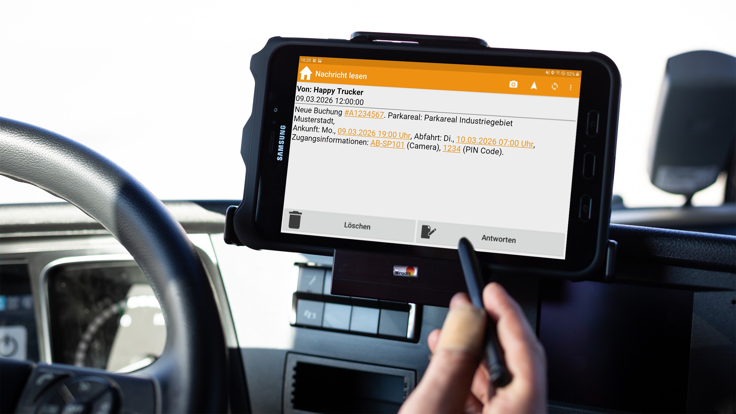 Happy Trucker & SPEDION: LKW-Parkplatz direkt während der digitalen Tourenplanung buchen