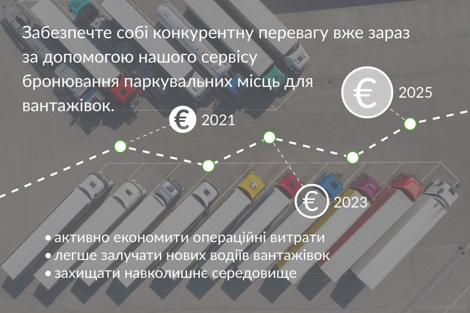 Стоянка для вантажівок і збільшення прибутку через ефективне використання часу керування – Happy Trucker допомагає транспортним компаніям